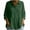 Army Green, variant on Women's Tops 3/4 Length Sleeve Half Button Peplum Ruffle Hem Cotton Linen Tee Shirts Dressy Casual Tunic Blouses