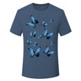 thumbnail image 5 of Shirts For Women Tees Tops Blue Butterfly Print Short Sleeve Summer Crew Neck Fall Outfits Fashion Clothes 2025, 5 of 5