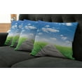 thumbnail image 5 of Ambesonne Nature Throw Pillow Cover 4 Pack, Meadow Countryside Path, 20", Blue Green Brown, 5 of 5