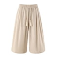 thumbnail image 2 of Ceisia Men's All-Season Solid Color Wide Gift Leg Pants Elastic Drawstring Waist Zipper Button Pockets for Outdoor Casual Daily Work Wear, 2 of 9