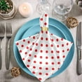 thumbnail image 3 of GZHJMY Cute White Red Polka Dots Pattern Cloth Napkins, Set of 4 20 x 20 Inch Soft & Comfortable Polyester Dinner Napkin for Family, Restaurant, Weddings, Parties, 3 of 5
