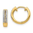 thumbnail image 3 of 14K Yellow Gold Diamond Hinged Round Hoop Earrings (0.096Ct), 3 of 3