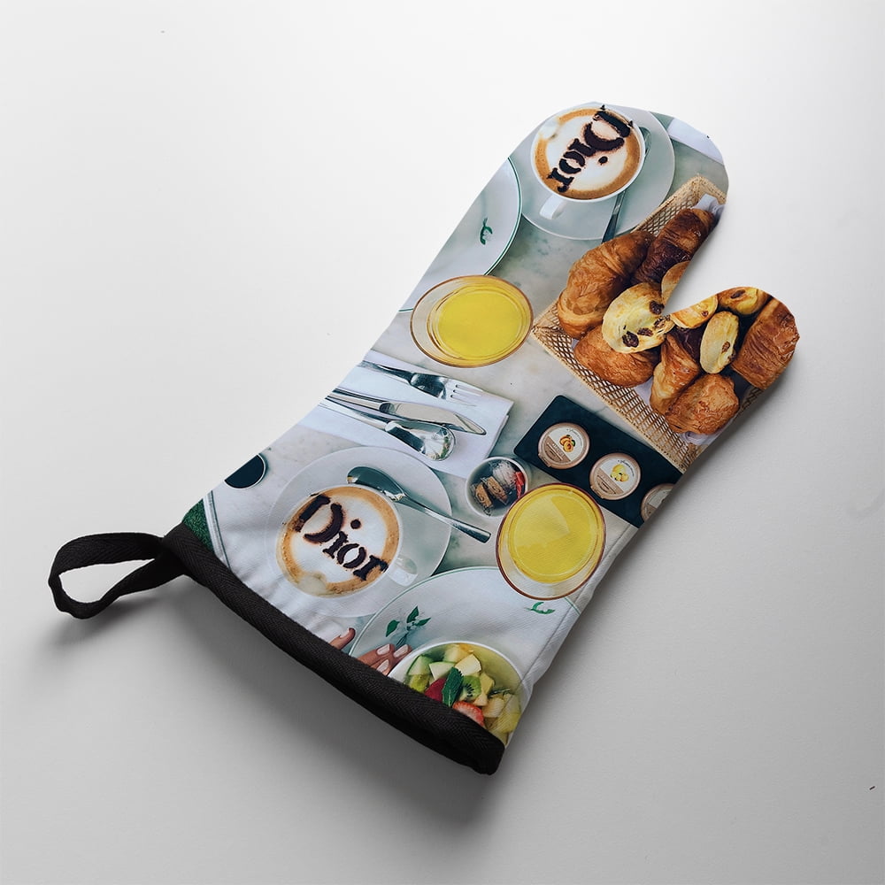 Customizable Cotton Twill Oven Mitt with Photo Size personalization, 6.5x13 inches, Unisex, Adult & Teen