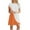 Orange, variant on Bigersell Women Summer Tunic Dress Color Block Printed Casual Loose Short Sleeve Round Neck Mini Dress Swing A-Line Beach Sundresses T-Shirt Dresses, Khaki 3XL