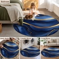 thumbnail image 6 of Round Area Rug 3ft, Navy Blue Marble Gold Foil Non-Slip Non-Shedding Floor Mat, Abstract Geometric Minimalist Style Washable Sturdy Carpet for Living Room Bedroom Home Decor, 6 of 9