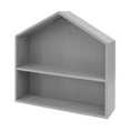 thumbnail image 1 of Caja de sombra organizadora de estante de exhibición, colección de 2 niveles, accesorios de decoración del hogar, estante de almacenamiento montado en gris, 1 of 8