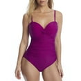 thumbnail image 3 of Miraclesuit Womens Swimwear Rock Solid Madrid Bandeau Underwire Detachable Strap One Piece Swimsuit, Framboise, 12, 3 of 5