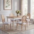 thumbnail image 3 of Noble House French Country Dining Chair Set of 2,Rectangular Cane Backrest,Light Grey, 3 of 10