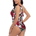 thumbnail image 4 of Sikiie Rose Flowers Print Women One Piece Swimsuits Tummy Control One Shoulder Bathing Suits Ruffle Swimwear, From S to XXL-XX-Large, 4 of 6