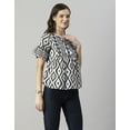 thumbnail image 4 of Moomaya Womens Printed Cotton Blouse, Boho Top, Short Sleeves Summer Top, 4 of 7