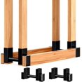 thumbnail image 1 of Amagabeli 2 Bases×2pack Firewood Rack Brackets Outdoor Heavy Fireplace Wood Storage Holder Kit Adjustable to Any Length Height Fireplace Lumber Wood Rack Pile Stacker Steel Black, 1 of 9