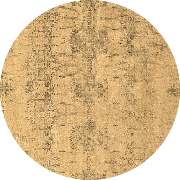 Ahgly Company Indoor Round Solid Brown Modern Area Rugs, 7' Round