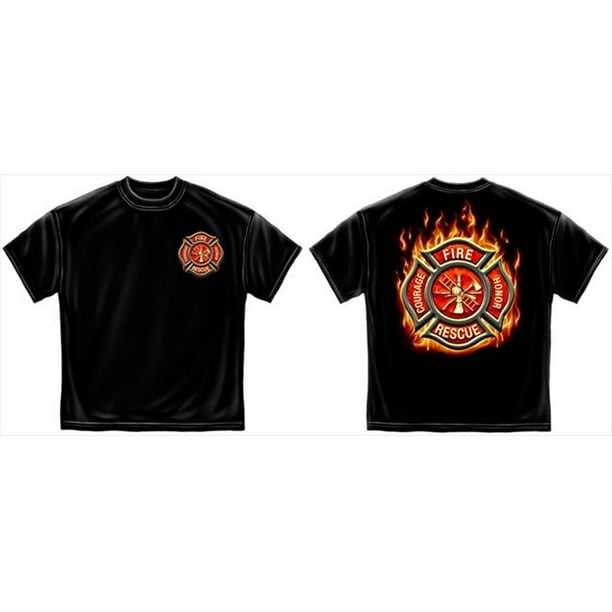 Erazor Bits FF2065XL T-Shirt Pompier Classique Maltais pour Hommes - Noir&44; Extra Large