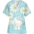 thumbnail image 1 of Uniforme d'Infirmière pour Femmes à Manches Courtes Hello Kitty Uniforme de Travail Blouse à Poche Hauts de Sarrau Uniformes Médicaux d'Infirmière Accessoires, 1 of 7