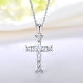 thumbnail image 5 of JO WISDOM Women Cross Necklace,925 Sterling Silver Claddagh Cross Crucifix Pendant Necklace with 4x4mm Cubic Zirconia,Jewelry for Women, 5 of 9