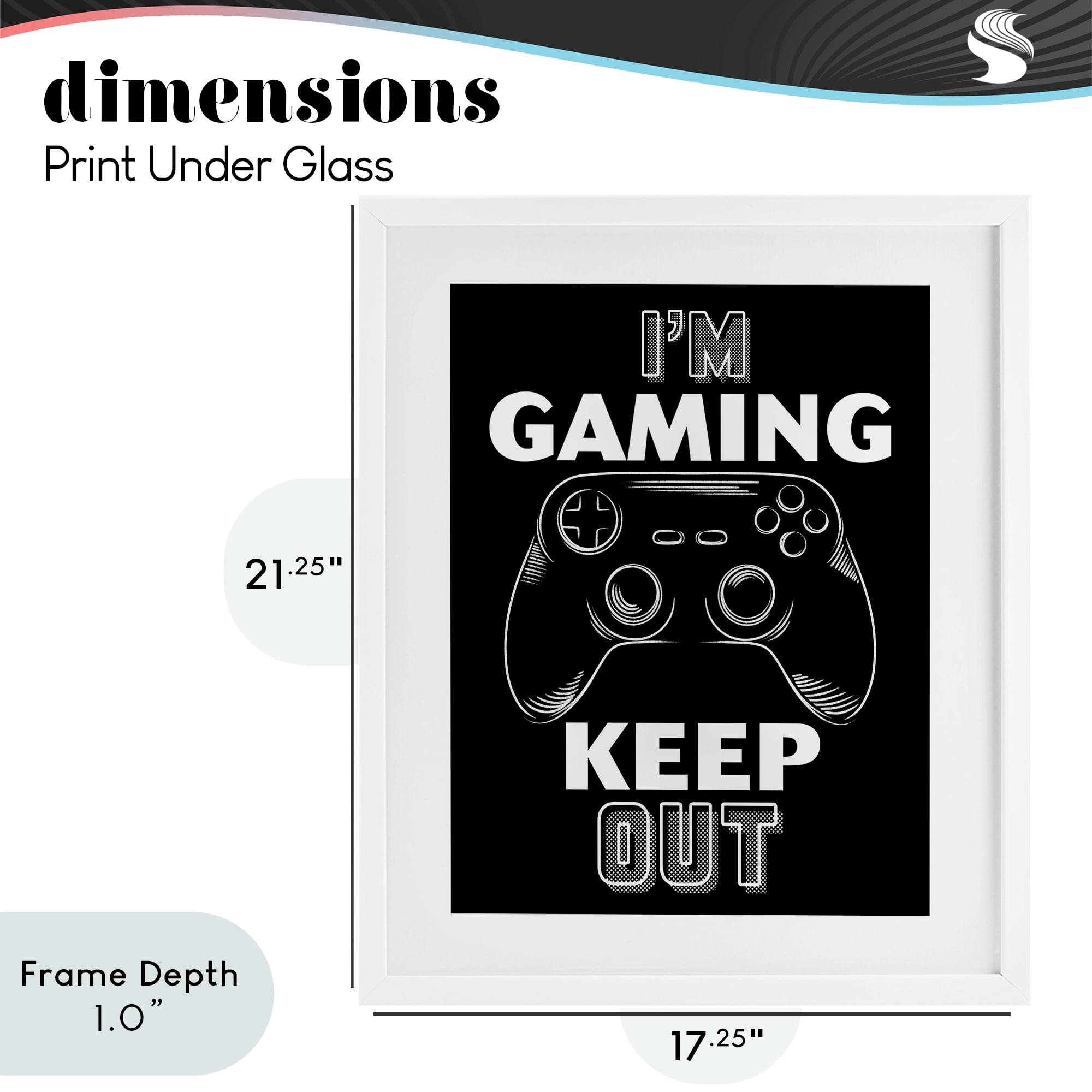 Stupell Industries I'm Gaming Keep Out White Framed Print Under Glass, design by Marcus Prime