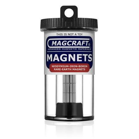 MAGCRAFT® NSN0577 - Rare Earth Rod Magnets, 0.125 in. Diameter x 0.375 in. Long, 40-Count