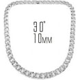 thumbnail image 2 of Hip Hop Silver Tone Full CZ 2 Chainz Cuban Link Chain Necklace 30", 2 of 4