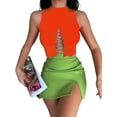 thumbnail image 1 of SAYOO Mujeres Casual Crop Tops, Color Sólido Slim Fit Hollow Out Vendaje Sin Mangas Tank Tops SAYOO Moda, 1 of 4