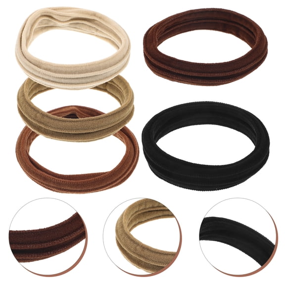 Tineasur 5Pcs Stretchable Hair Bands Assorted Colors Secure Ponytail Hold for All Hair Types