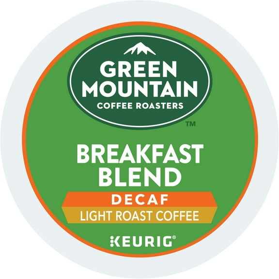 Green Mountain Coffee Roasters Keurig Single-Serve K-Cup Pods, Breakfast Blend Decaf Light Roast Coffee, 12 Count