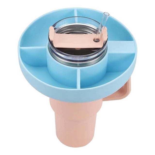 Plateau à Collations Réutilisable à Quatre Sections avec Porte-Bouteille et Tasse pour Voyage et Commodité Extérieure