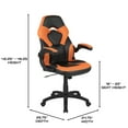 thumbnail image 5 of BlackArc High Back Gaming Chair with Orange and Black Faux Leather Upholstery, Height Adjustable Swivel Seat & Padded Flip-Up Arms, 5 of 10