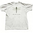 thumbnail image 5 of 【New Arrival】Unisex Dragonfly Graphic T-Shirt, "Why Am I So Fly" Slogan Crew Neck White Vintage Casual Short Sleeve Top, 5 of 6