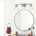 thumbnail image 5 of Modern Brushed Nickel Bathroom Lights Over Mirror, 3-Light Wall Sconce, 5-Piece All-in-One Bathroom Set, Vanity Lighting with Clear Glass Shade, 5 of 15