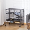 thumbnail image 4 of JERFIT 3-Tier Small Animal Cage with Wheels, Large Metal Habitat for Ferrets, Chinchillas, Sugar Gliders with Hammock, Ramp & Easy-Clean Tray, Black, 4 of 5
