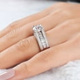 thumbnail image 6 of Bow Jewel 1.37 Ct Round Brilliant Cut Lab Created Diamond Engagement Ring - Wedding Ring for Women's - 14K White Gold Plated Ring for Her - Luxurious Anniversary Channel Set Ring, 6 of 9