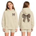 thumbnail image 5 of Shadoumai Girls Oversized Pullover Hoodies Leopard Bow Graphic Hooded Sweatshirts Spring Cute Trendy Sweater Pocket, 5 of 9