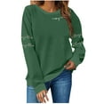 thumbnail image 2 of Yteetum Women's Oversized Sweatshirts Christmas Printed Crewneck Fleece Lining Pullover Hoodless Sweatshirts Top Womens Casual Solid Christmas Round Neck Loose Fits Long Sleeve Sweatshirts Fall, 2 of 5