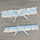thumbnail image 2 of Juego de 2 cinturones con corona floral de encaje azul, regalo de corona floral de boda para novia - liguero de decoración de piernas azul, 2 of 5