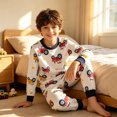 thumbnail image 2 of FEDPOP Toddler Boys Pajamas Bamboo Viscose Kids Long Sleeve Snug fit truck Printed Pjs 2pcs Set 7T, 2 of 7