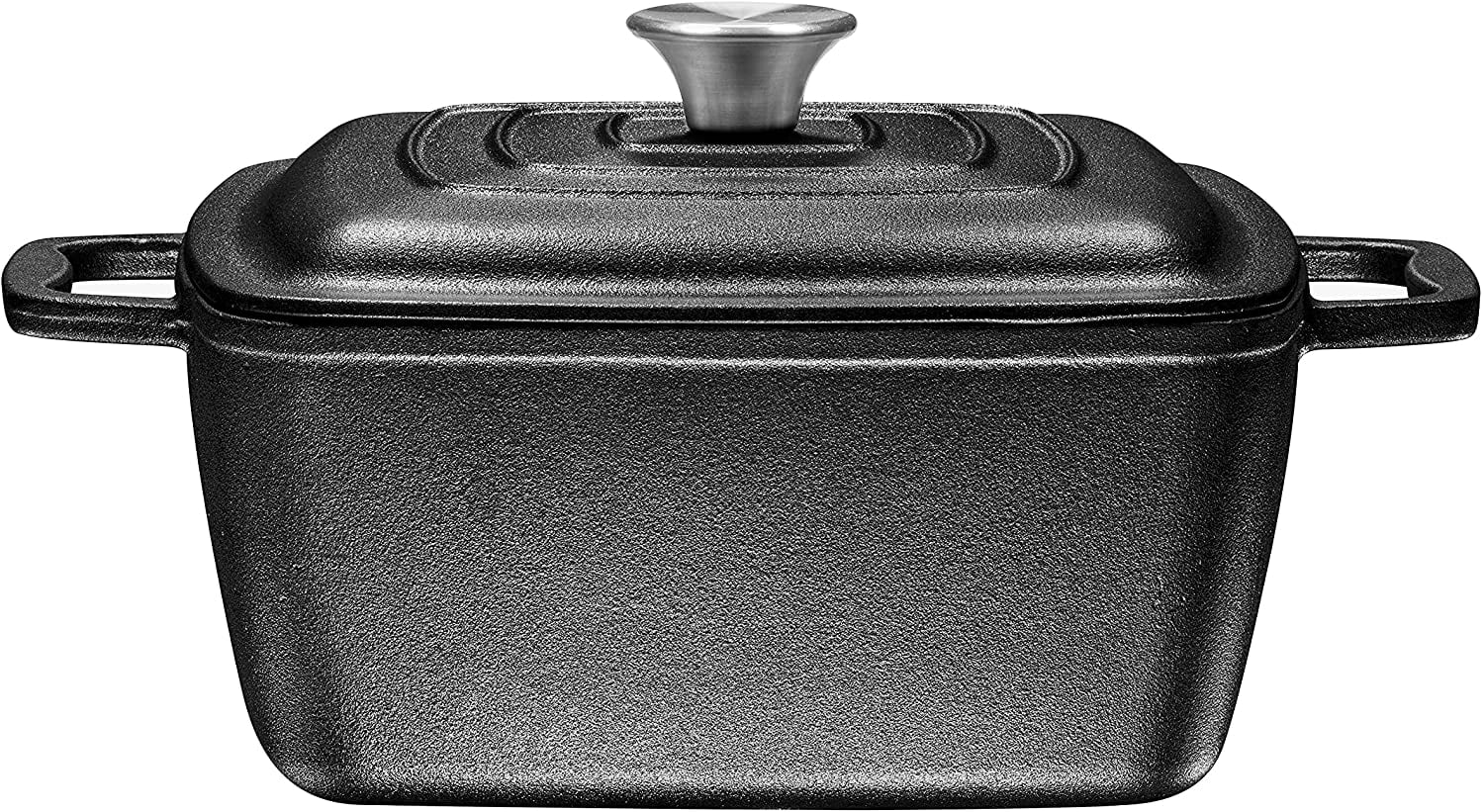 Enameled Cast Iron Casserole Square Dutch Oven Braiser Pan with Cover