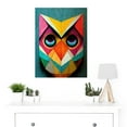 thumbnail image 2 of Cute Colourful Multicoloured Bright Geometric Owl Bird Painting Large Wall Art Poster Print Thick Paper 18X24 Inch, 2 of 5