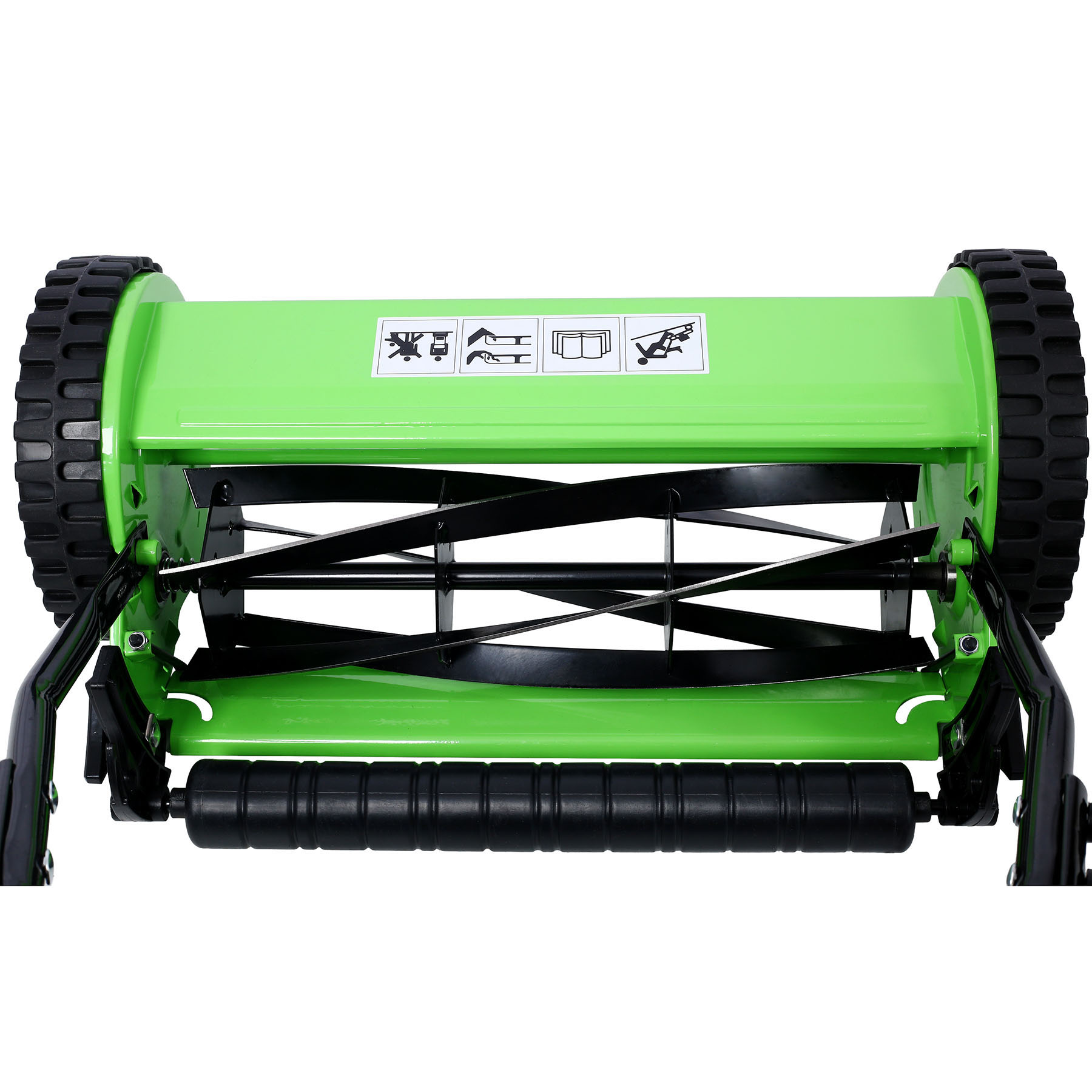 Precision Cutting Green 16-Inch 5-Blade Push Reel Lawn Mower with Grass Catcher Adjustable Blade Height Eco-Friendly