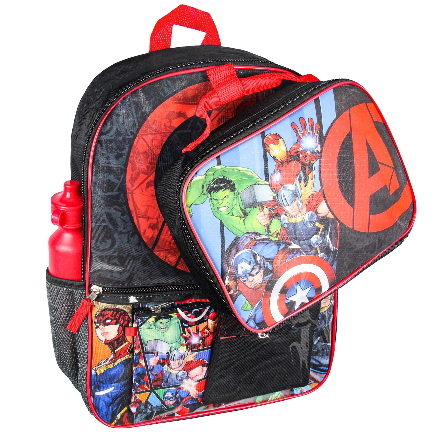 Marvel Avengers Superhero 5-Piece Backpack Lunch Tote Set