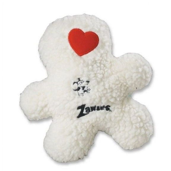 Dog Toys Soft Berber Boys Plush Squeaker Embroidered Heart 8 1/2" Choose Color (White)