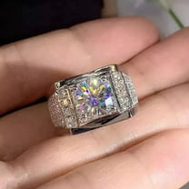 3 Ct Round Cut Lab Created Diamond Men's Wedding Ring 14K White Gold Plated