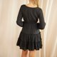thumbnail image 5 of Vestido de manga larga para dama Vestidos cortos de verano con cuello en V sólido Ropa casual suelta para el día a día FLhrweasw Nuevo, 5 of 8