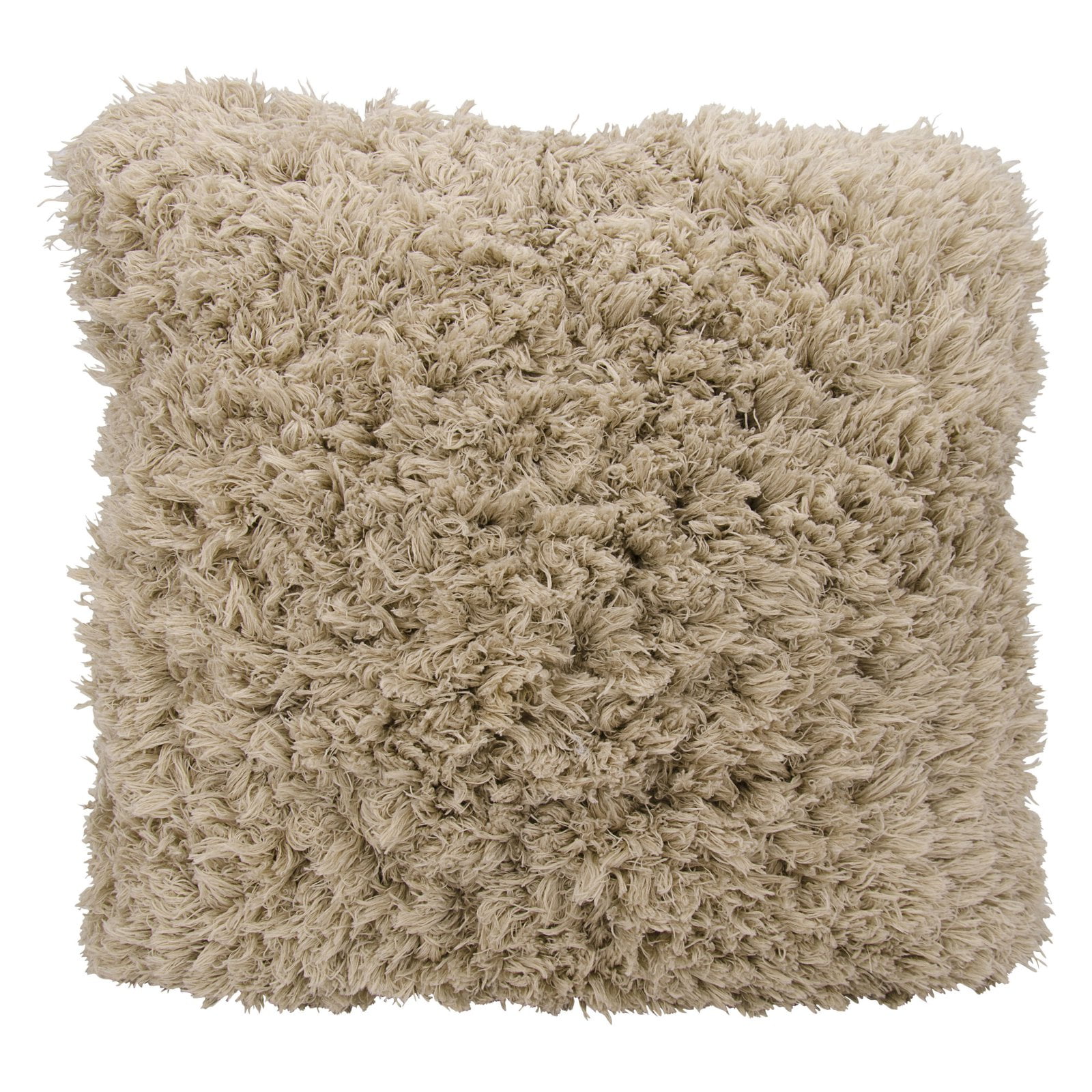 Nourison Feeling Soft Beige Shag Throw Pillow