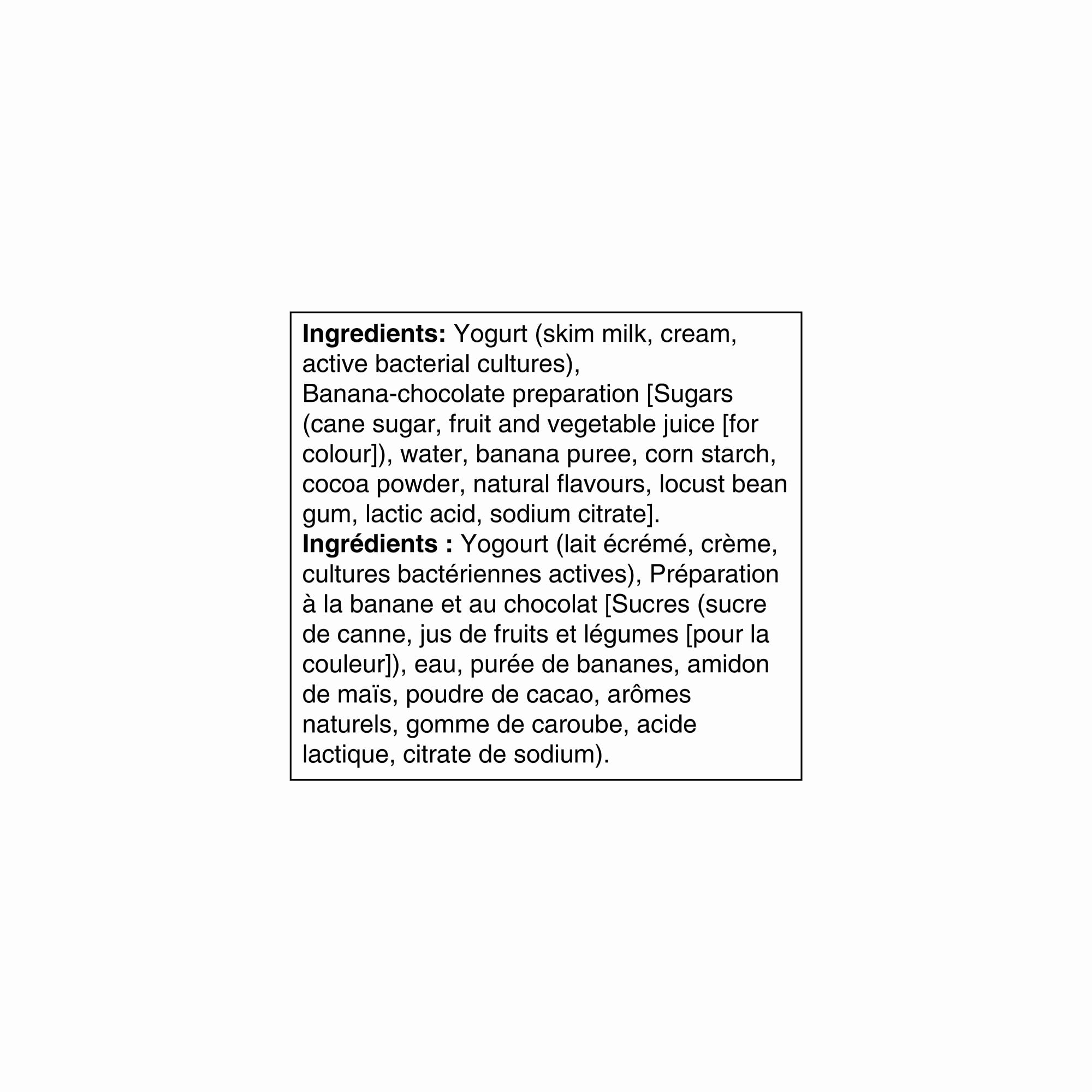 Oikos Yogourt Grec, Extra Crémeux, Banane Chocolat, 9% M.G., Fruits au fond 4 x 95 g