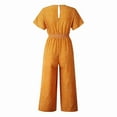 thumbnail image 4 of Baqcunre Women's V-Neck Pocket Elastic Waist Jumpsuit,Color Yellow,Size S-XL, 4 of 4