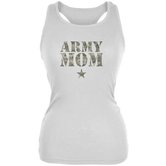 Army Mom White Juniors Soft Tank Top - Medium