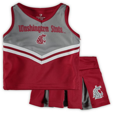 Washington State Cougars Colosseum Girls Toddler Pom Pom Cheer Set - Crimson/Gray