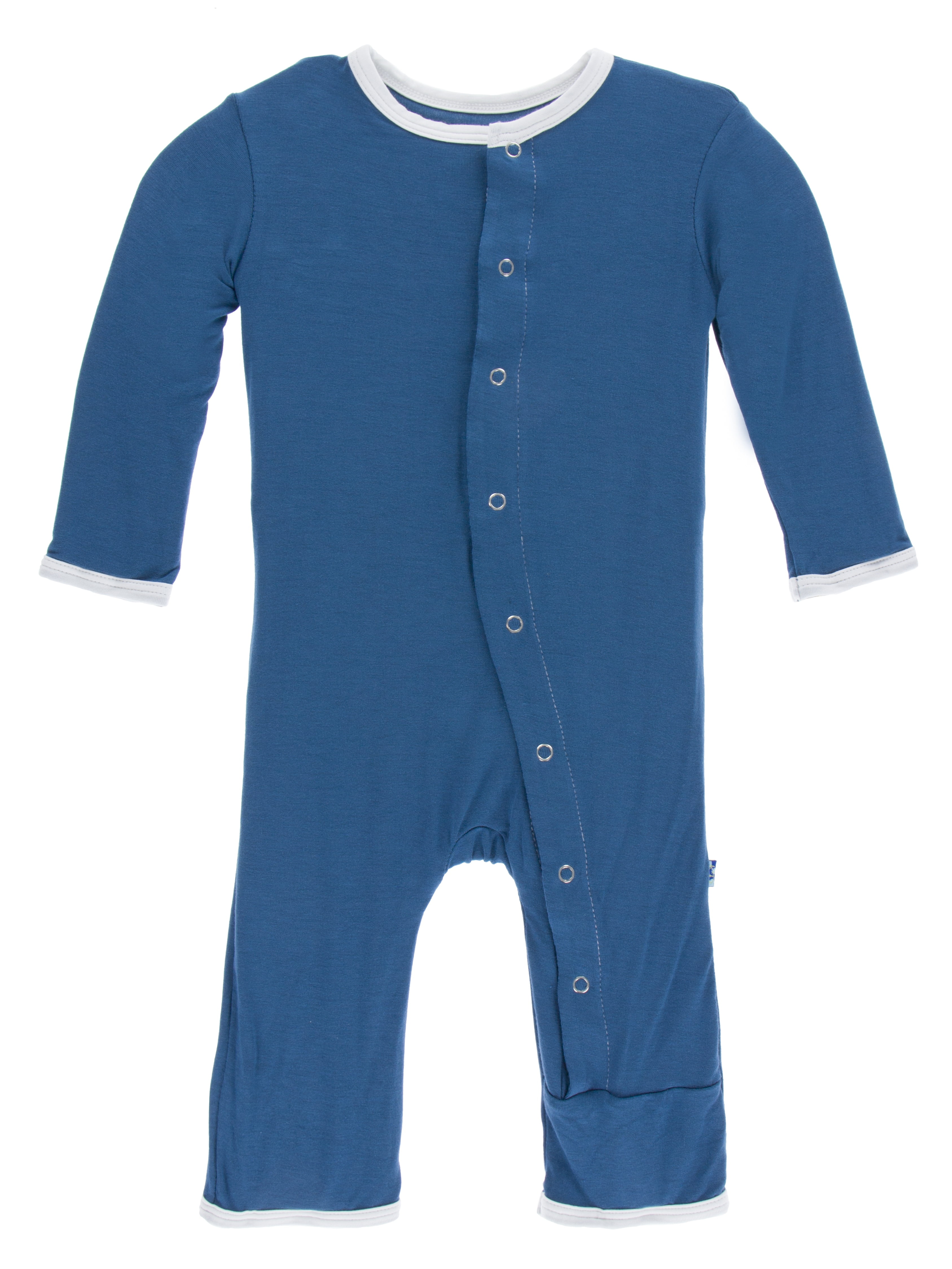 KicKee Pants Kickee Pants Unisex Baby Solid Coverall with Snaps