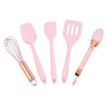 thumbnail image 4 of 5 Pc Silicone Cooking Utensils, Kitchen Tools, Easy to Clean Silicone Kitchen Utensil Set, Silicone Spatula Set for Nonstick Cookware - Pink, 4 of 7