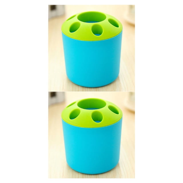 Matsuzay Soporte poroso para cepillo de dientes, soporte para de dientes, tubo para cepillo de para parejas, bloque de bolígrafo de Azul 2piezas Matsuzay CBP007177